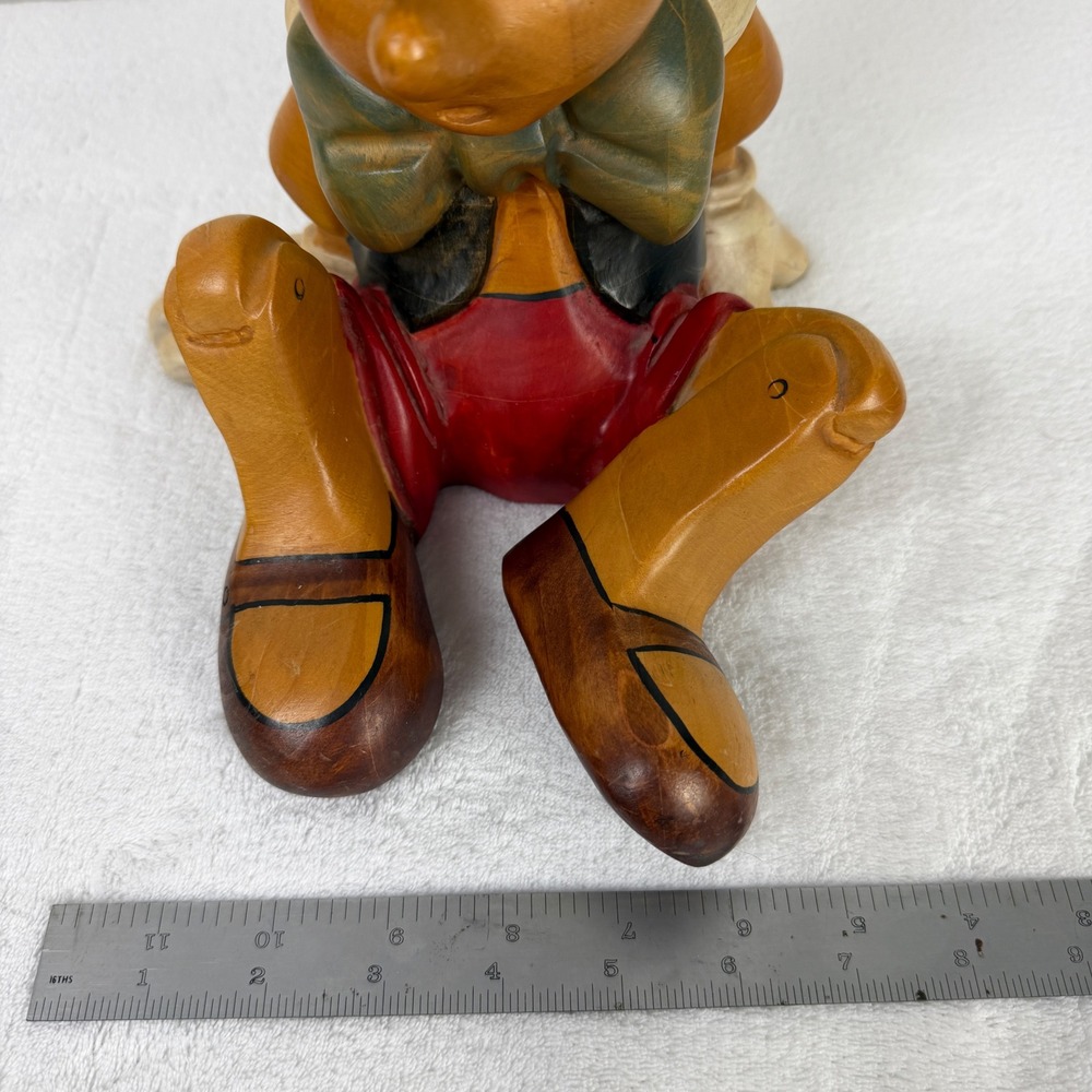 Vintage Walt Disney Productions Pinocchio Figurine Faux Wood Grain 11 Inch USA - Picture 11 of 12
